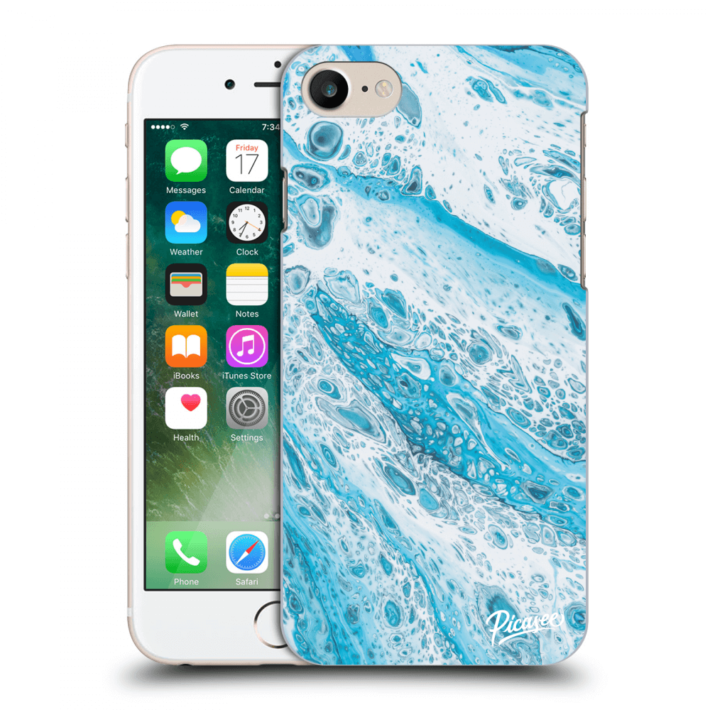 Picasee silikónový mliečny obal pre Apple iPhone 8 - Blue liquid