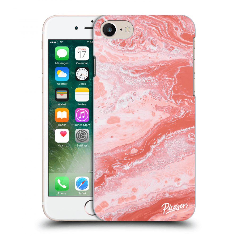 Picasee silikónový čierny obal pre Apple iPhone 8 - Red liquid