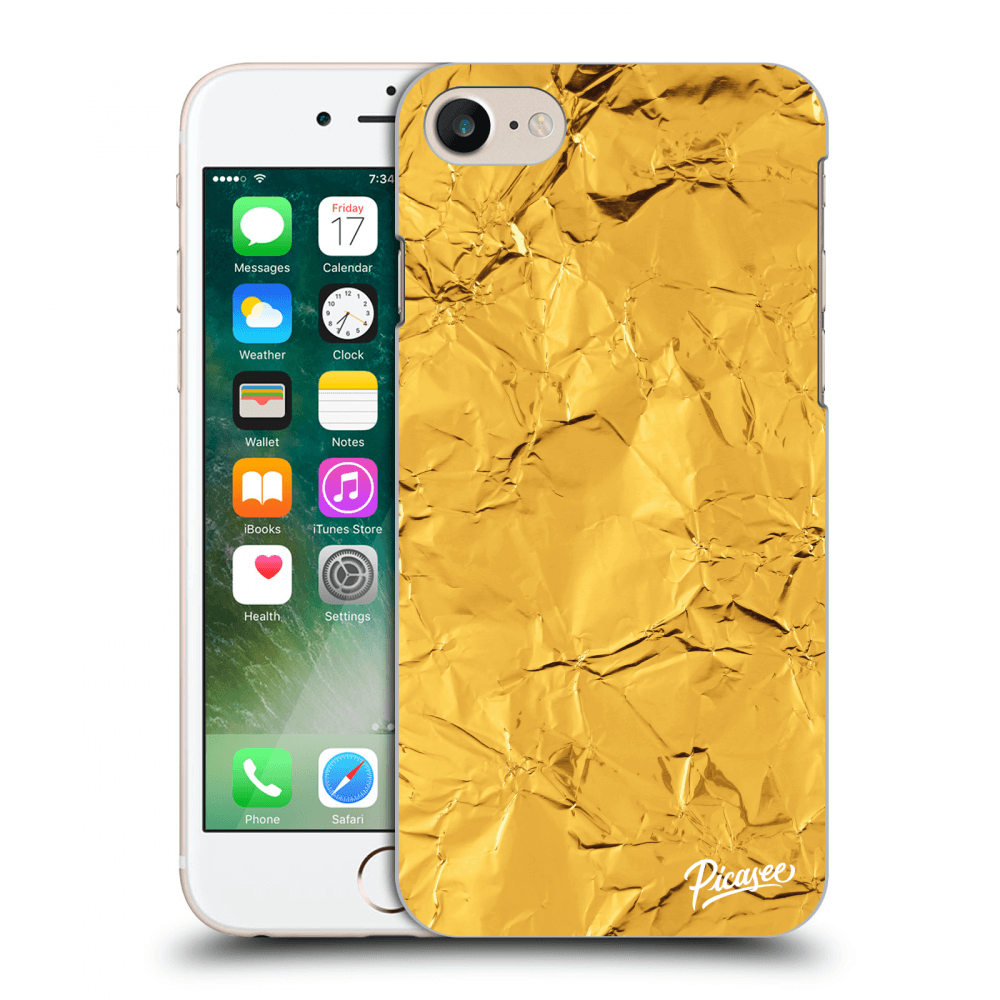 Picasee silikónový prehľadný obal pre Apple iPhone 8 - Gold