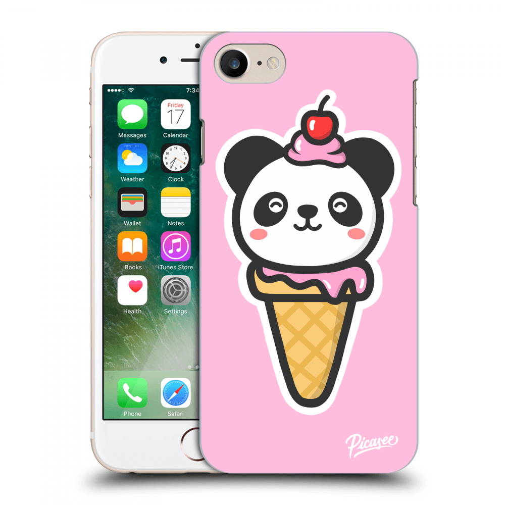 Picasee silikónový prehľadný obal pre Apple iPhone 8 - Ice Cream Panda