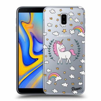 Picasee silikónový prehľadný obal pre Samsung Galaxy J6+ J610F - Unicorn star heaven