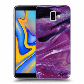 Picasee silikónový prehľadný obal pre Samsung Galaxy J6+ J610F - Purple glitter