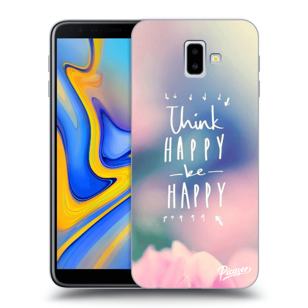 Picasee silikónový prehľadný obal pre Samsung Galaxy J6+ J610F - Think happy be happy