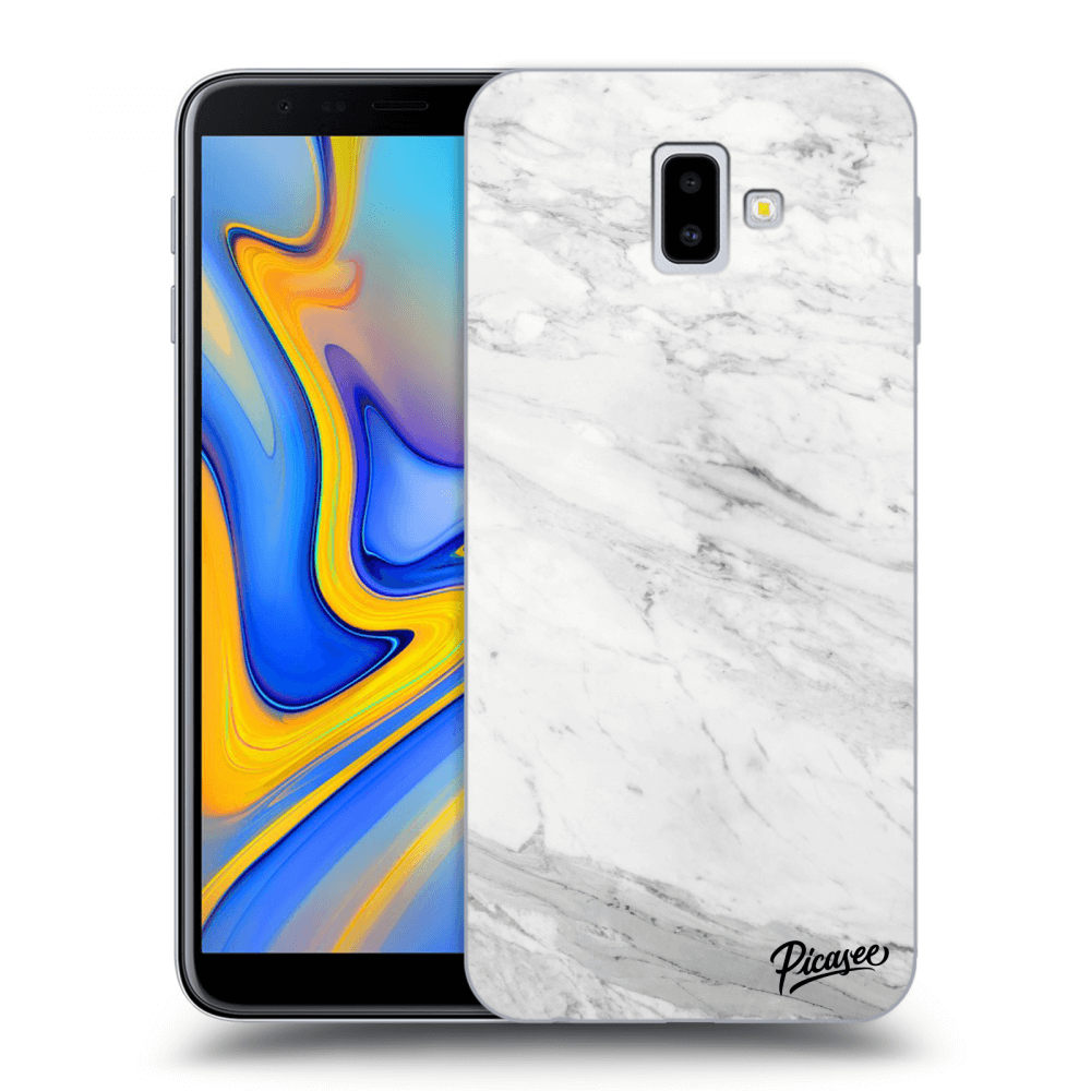 Picasee silikónový prehľadný obal pre Samsung Galaxy J6+ J610F - White marble
