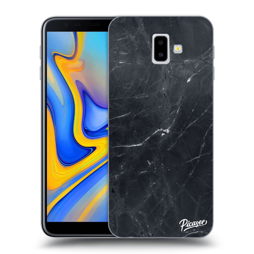 Picasee silikónový prehľadný obal pre Samsung Galaxy J6+ J610F - Black marble