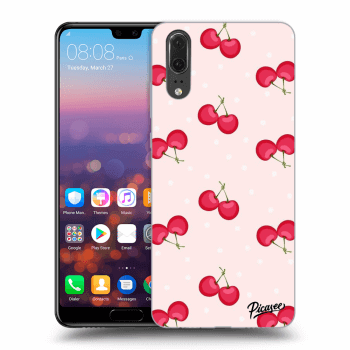 Picasee silikónový čierny obal pre Huawei P20 - Cherries