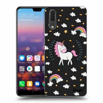 Picasee silikónový čierny obal pre Huawei P20 - Unicorn star heaven
