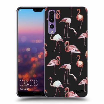 Picasee silikónový čierny obal pre Huawei P20 Pro - Flamingos