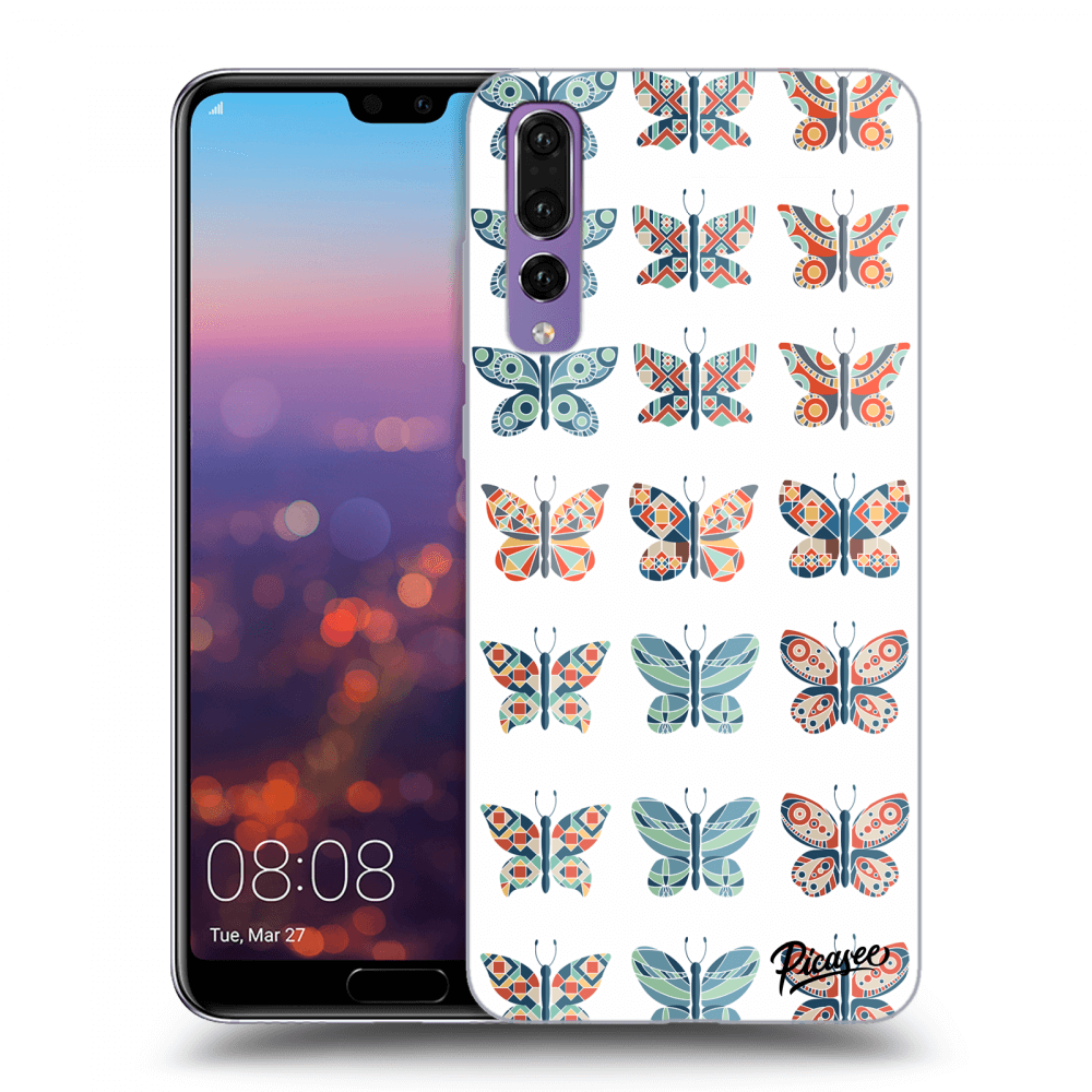 Picasee silikónový čierny obal pre Huawei P20 Pro - Butterflies
