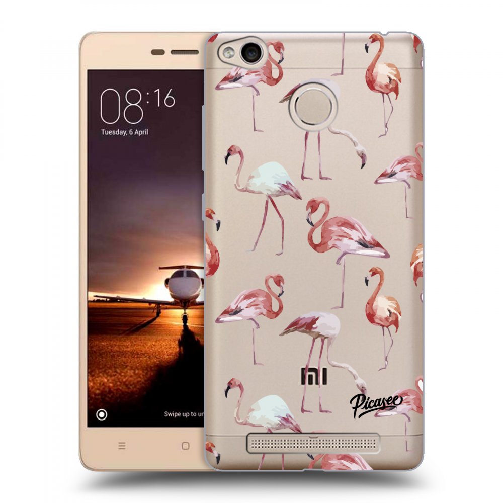 Picasee silikónový prehľadný obal pre Xiaomi Redmi 3s, 3 Pro - Flamingos