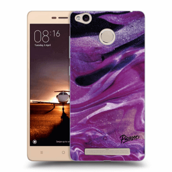 Picasee silikónový prehľadný obal pre Xiaomi Redmi 3s, 3 Pro - Purple glitter