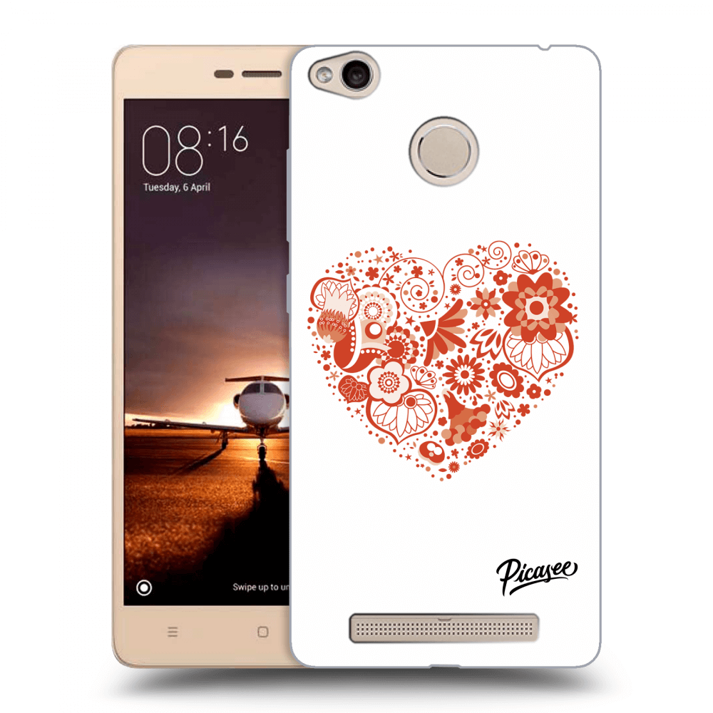Picasee silikónový prehľadný obal pre Xiaomi Redmi 3s, 3 Pro - Big heart