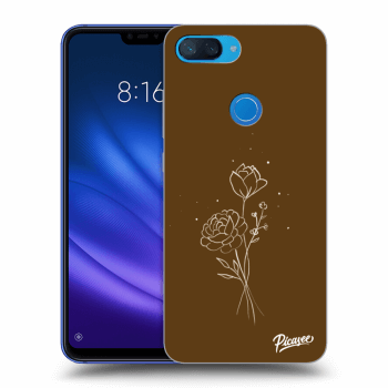 Picasee silikónový prehľadný obal pre Xiaomi Mi 8 Lite - Brown flowers