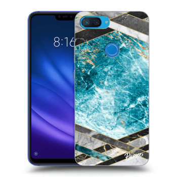 Picasee silikónový prehľadný obal pre Xiaomi Mi 8 Lite - Blue geometry