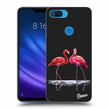 Picasee silikónový čierny obal pre Xiaomi Mi 8 Lite - Flamingos couple