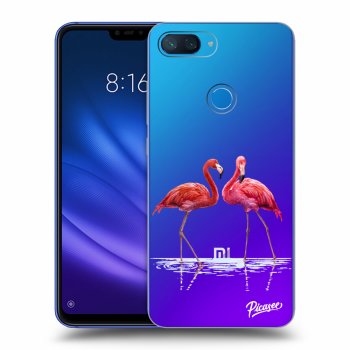 Picasee silikónový prehľadný obal pre Xiaomi Mi 8 Lite - Flamingos couple