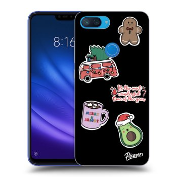 Picasee silikónový čierny obal pre Xiaomi Mi 8 Lite - Christmas Stickers