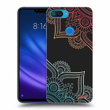 Picasee silikónový čierny obal pre Xiaomi Mi 8 Lite - Flowers pattern
