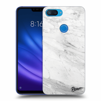 Picasee silikónový čierny obal pre Xiaomi Mi 8 Lite - White marble