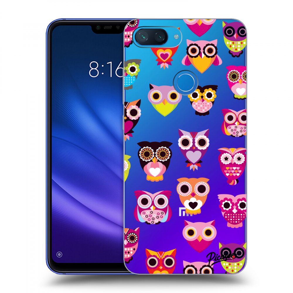 Picasee silikónový prehľadný obal pre Xiaomi Mi 8 Lite - Owls