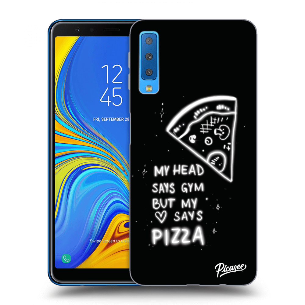 Picasee silikónový čierny obal pre Samsung Galaxy A7 2018 A750F - Pizza