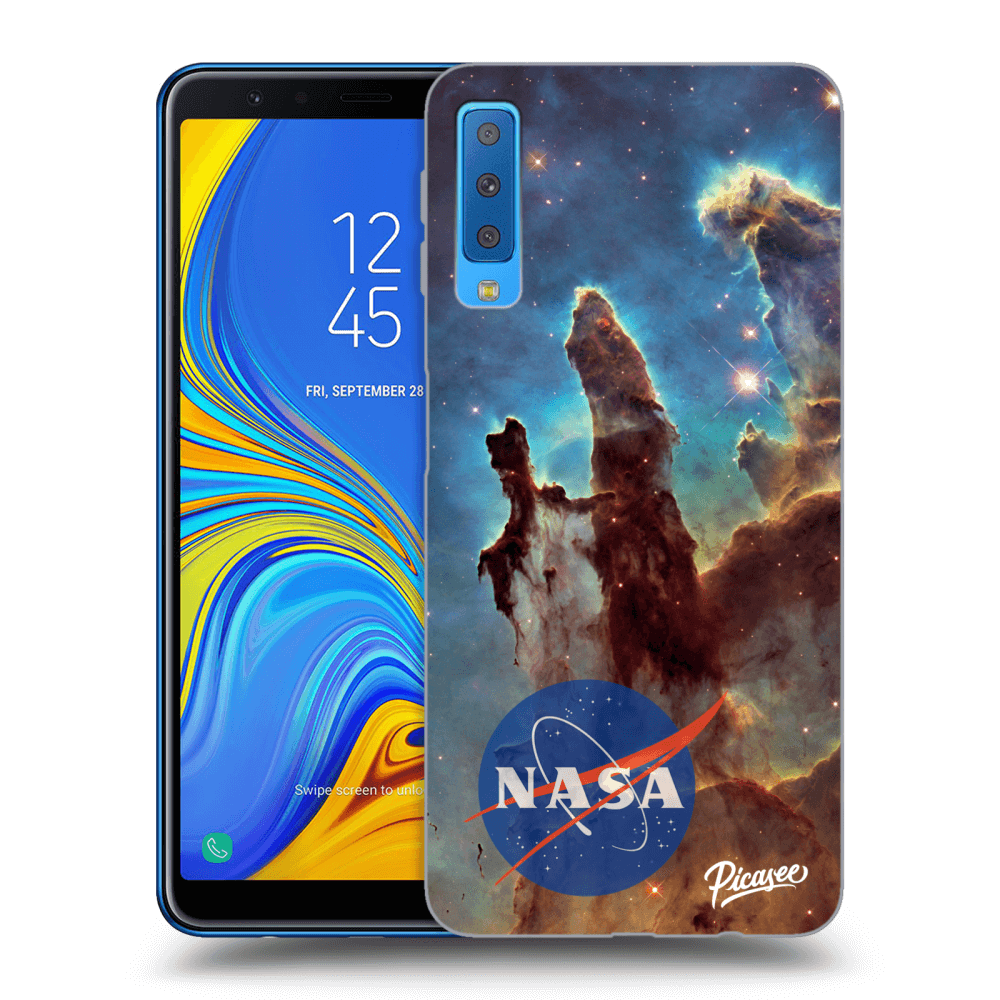 Picasee silikónový čierny obal pre Samsung Galaxy A7 2018 A750F - Eagle Nebula