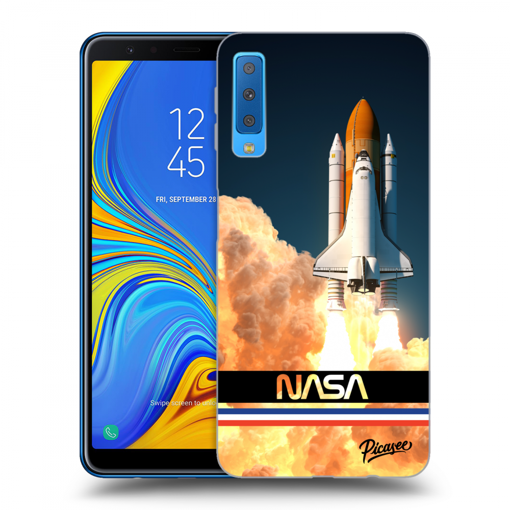 Picasee silikónový čierny obal pre Samsung Galaxy A7 2018 A750F - Space Shuttle