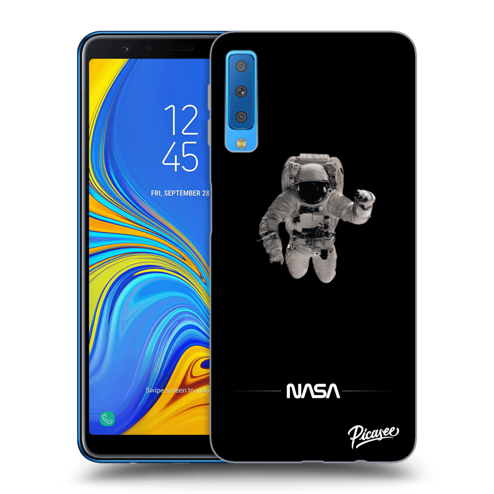 Picasee silikónový čierny obal pre Samsung Galaxy A7 2018 A750F - Astronaut Minimal