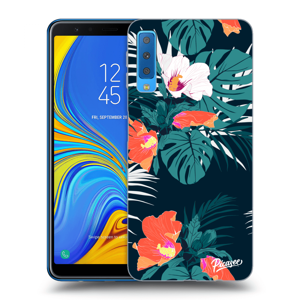 Picasee silikónový prehľadný obal pre Samsung Galaxy A7 2018 A750F - Monstera Color