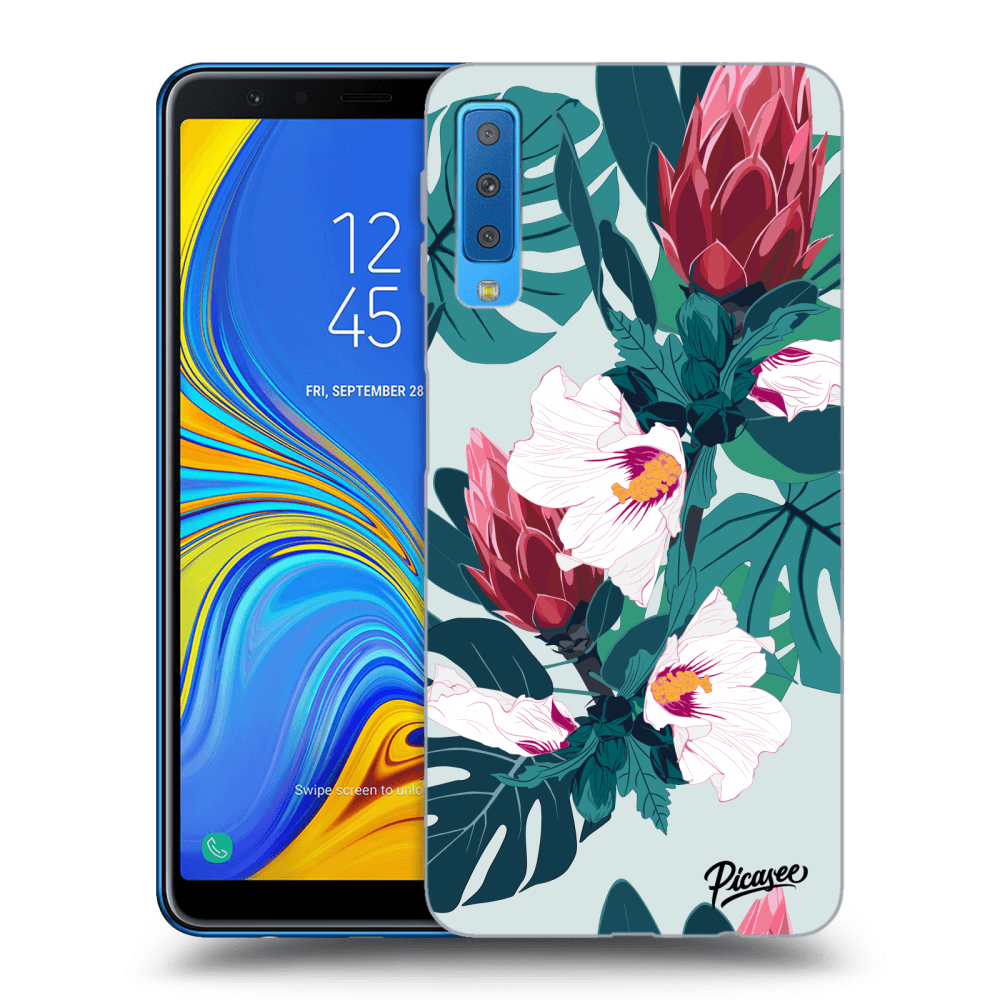 Picasee silikónový čierny obal pre Samsung Galaxy A7 2018 A750F - Rhododendron