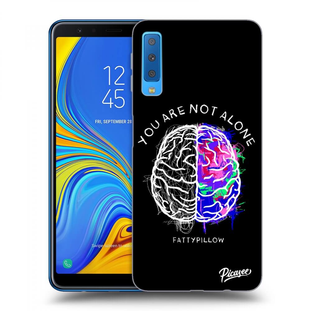 Picasee silikónový prehľadný obal pre Samsung Galaxy A7 2018 A750F - Brain - White