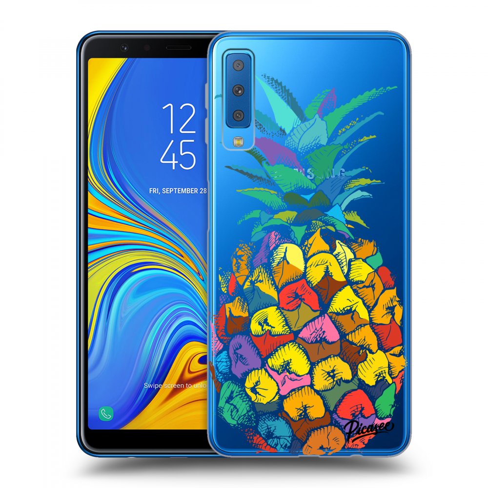 Picasee silikónový prehľadný obal pre Samsung Galaxy A7 2018 A750F - Pineapple