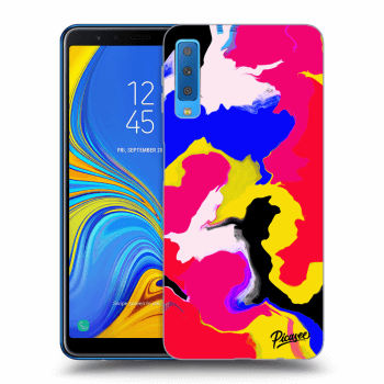 Picasee silikónový čierny obal pre Samsung Galaxy A7 2018 A750F - Watercolor