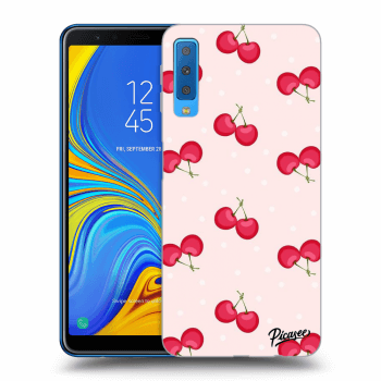 Picasee silikónový prehľadný obal pre Samsung Galaxy A7 2018 A750F - Cherries