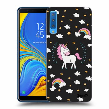 Picasee silikónový čierny obal pre Samsung Galaxy A7 2018 A750F - Unicorn star heaven