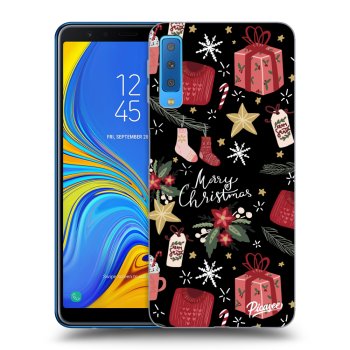 Picasee silikónový čierny obal pre Samsung Galaxy A7 2018 A750F - Christmas