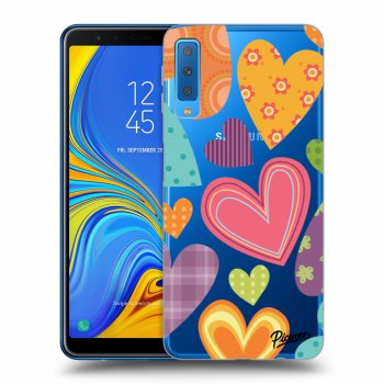 Picasee silikónový prehľadný obal pre Samsung Galaxy A7 2018 A750F - Colored heart