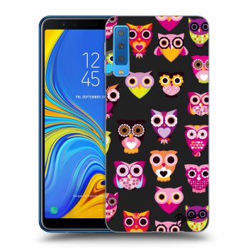 Picasee silikónový čierny obal pre Samsung Galaxy A7 2018 A750F - Owls