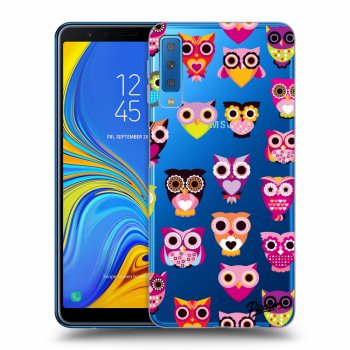 Picasee silikónový prehľadný obal pre Samsung Galaxy A7 2018 A750F - Owls