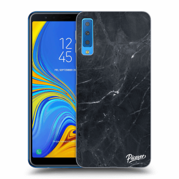 Picasee silikónový prehľadný obal pre Samsung Galaxy A7 2018 A750F - Black marble