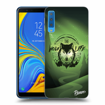 Picasee silikónový prehľadný obal pre Samsung Galaxy A7 2018 A750F - Wolf life