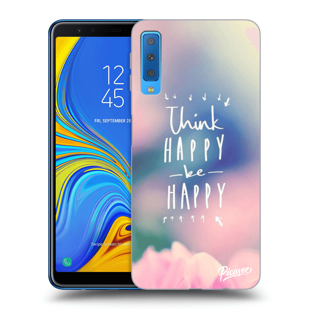 Picasee silikónový prehľadný obal pre Samsung Galaxy A7 2018 A750F - Think happy be happy