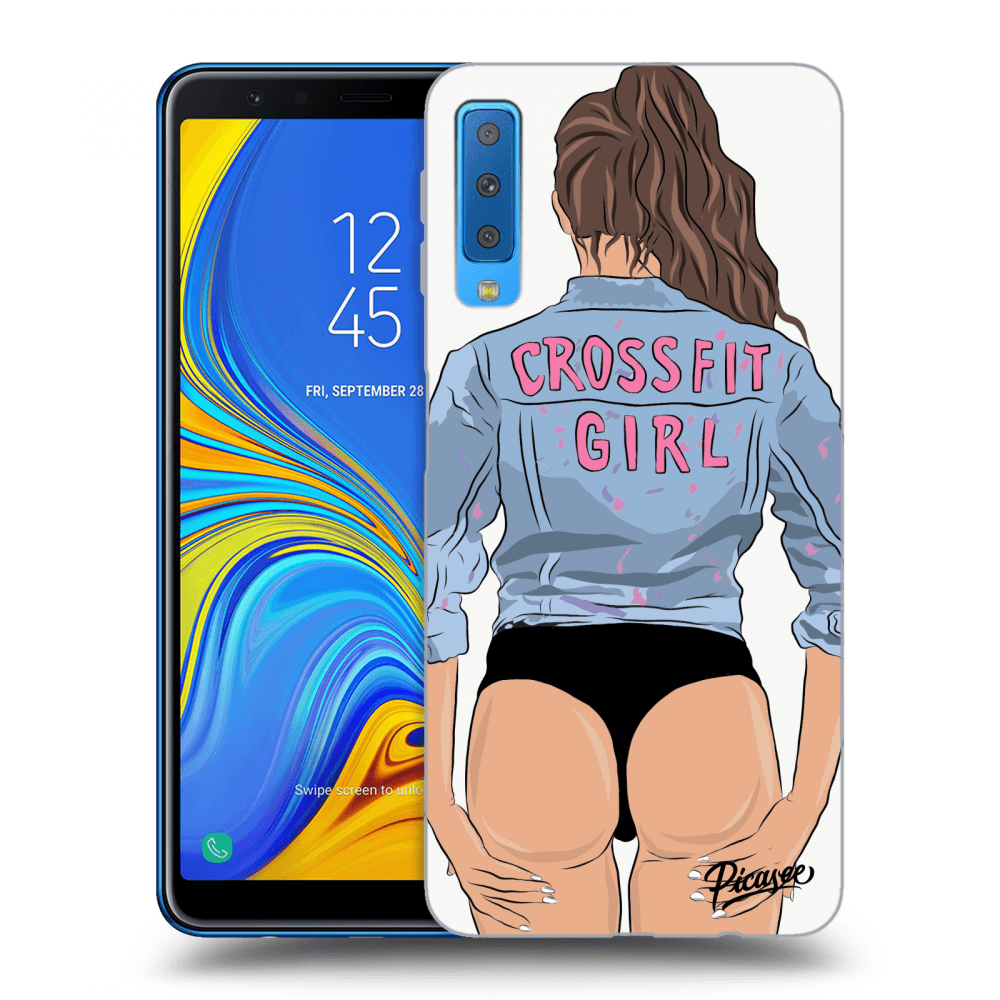 Picasee silikónový prehľadný obal pre Samsung Galaxy A7 2018 A750F - Crossfit girl - nickynellow