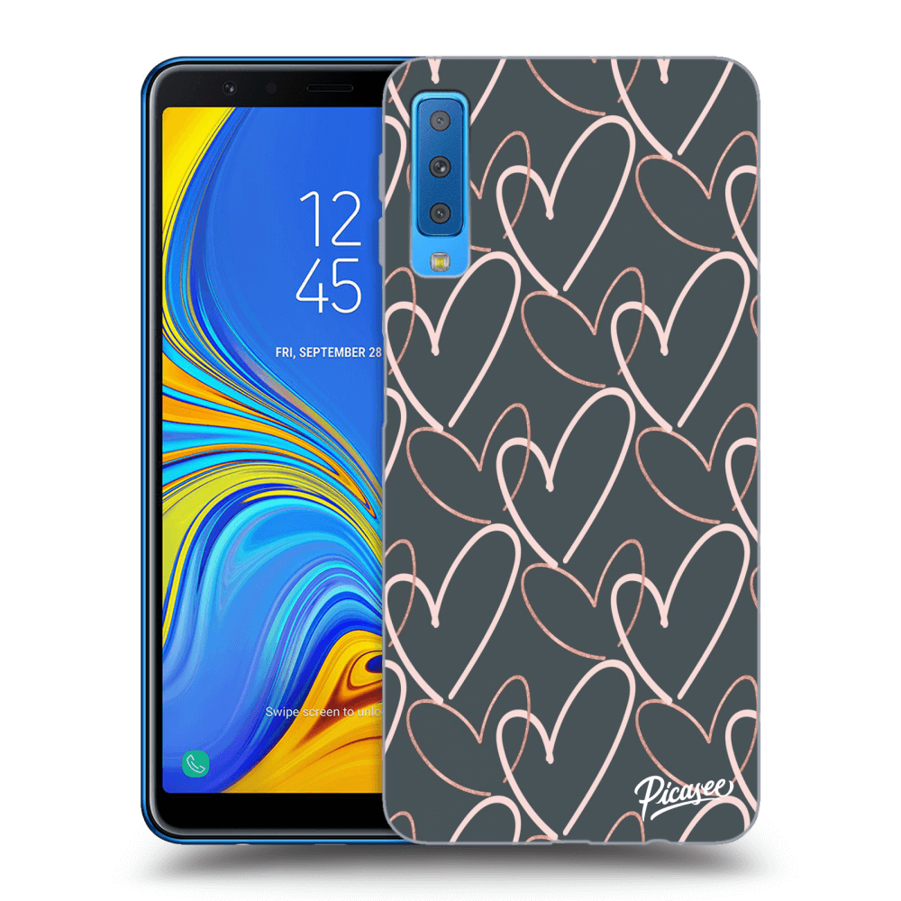 Picasee silikónový prehľadný obal pre Samsung Galaxy A7 2018 A750F - Lots of love