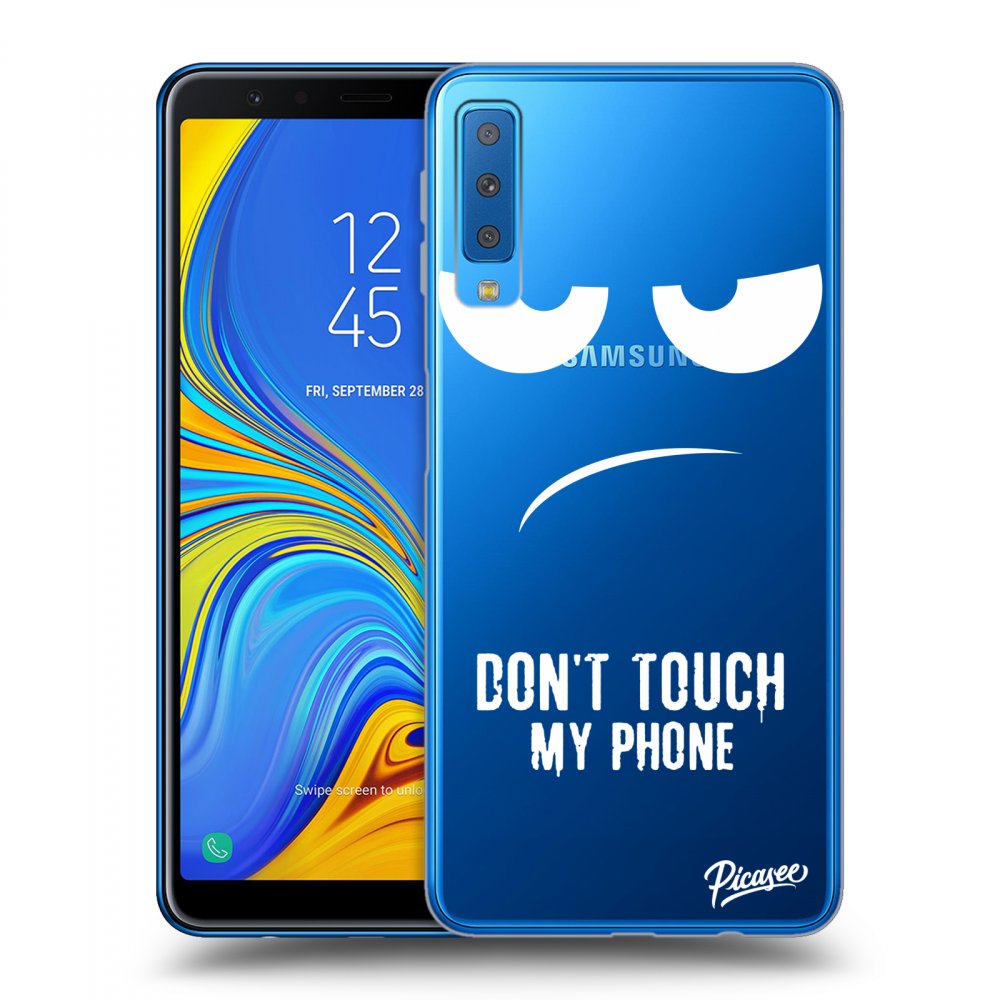 Picasee silikónový prehľadný obal pre Samsung Galaxy A7 2018 A750F - Don't Touch My Phone