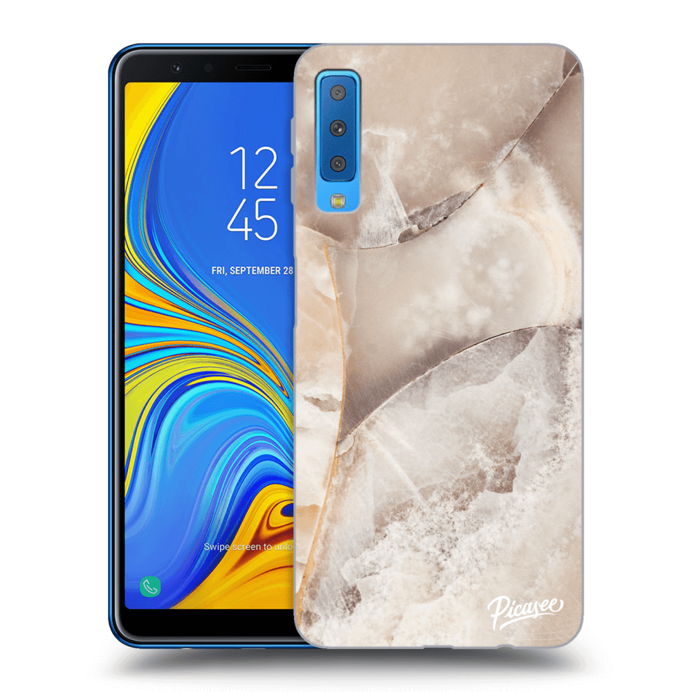 Picasee silikónový prehľadný obal pre Samsung Galaxy A7 2018 A750F - Cream marble