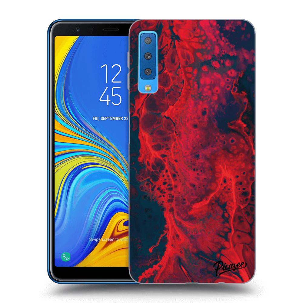 Picasee silikónový prehľadný obal pre Samsung Galaxy A7 2018 A750F - Organic red