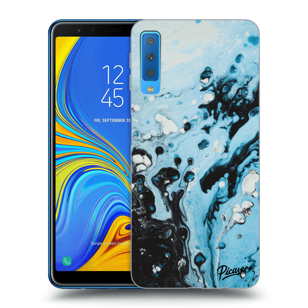 Picasee silikónový prehľadný obal pre Samsung Galaxy A7 2018 A750F - Organic blue