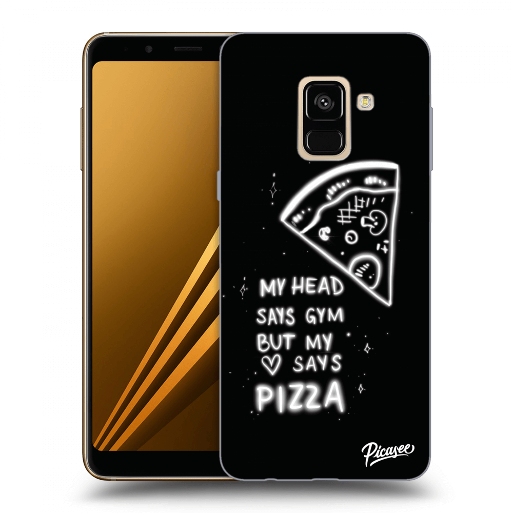 Picasee silikónový čierny obal pre Samsung Galaxy A8 2018 A530F - Pizza