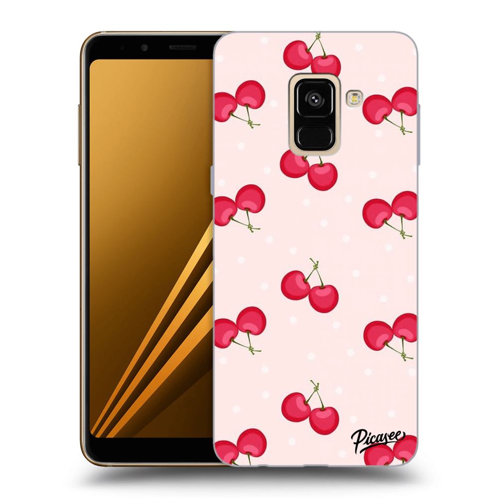 Picasee silikónový prehľadný obal pre Samsung Galaxy A8 2018 A530F - Cherries